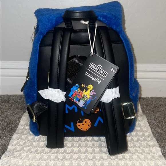 NWT Loungefly Sesame Street Cookie Monster Cosplay Mini Backpack W/Coin Bag - Picture 14 of 14